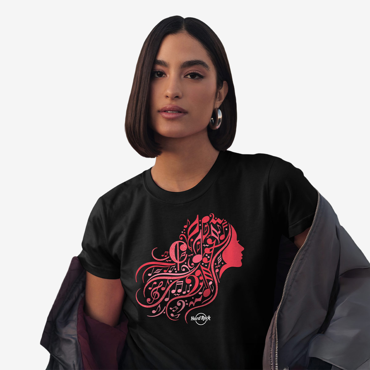 Hard Rock x Coca-Cola 2026 International Womens Month Tee in Black image number 2